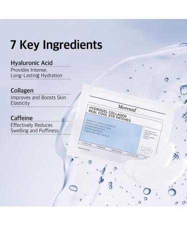MORENUF Hydrogel Collagen Real Cool 6 Pairs of Eye Patches & Hydrating Roll-On Serum Set for Dark Circles and Puffiness - Hyaluronic Acid and Caffeine Eye Serum Korean - Buy Online on GoSupps.com