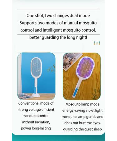 Electric Fly Swat 3000V Mosquito Swat Dual Mode Mosquito Exterminator with Purple Mosquito Light Rechargeable for Indoor and Outdoor Home Office Backyard Camping Patio with Charging Base(Color:White) - Buy Online on GoSupps.com