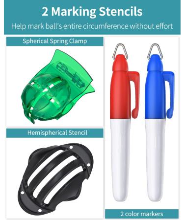 Vibit Golf Ball Liner Kit - 8 PCS Alignment Template Set with 4 Stencils & Marker Pens - Buy Online on GoSupps.com
