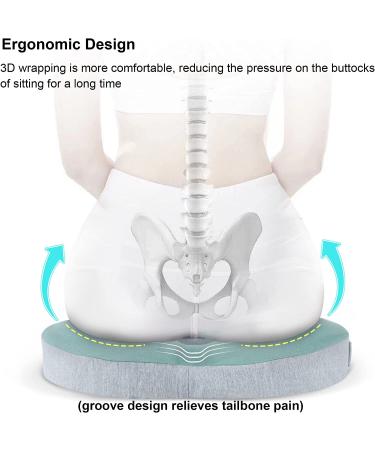 SPEEDWOW Hemorrhoid Donut Pillow - Ergonomic Design for Coccyx, Sciatica & Postpartum Pain Relief - Memory Foam Cushion (Green) - Buy Online on GoSupps.com