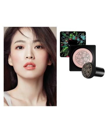 Concealer Whitening Moisturizing Air-Permeable Natural Brighten Face Base Tone Mushroom Head Air Cushion Foundation BB Cream-Ivory White
