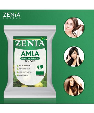 Zenia 100% Pure Whole Dried Amla Herb 100g - Raw Edible Grade for Herbal Hair Treatment - Buy Online on GoSupps.com