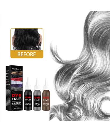 AUklOPVZZ Natural Fast Color Hair Dye Unisex Punk Style Professional Hairs Cream Liquid Long-Lasting Beauty Tool Home Use Gray Brown - Buy Online on GoSupps.com