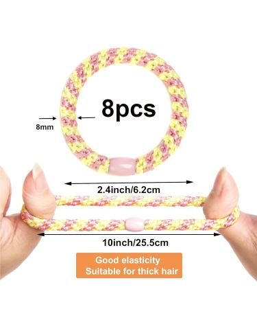 Buy Gygyl 8pcs Mixed Color Hair Ties for Women & Girls No Damage Elastics for Thick Hair Ponytail Holders (Style 16) - Buy Online on GoSupps.com