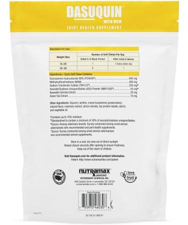 Nutramax Dasuquin with MSM Soft Chews 84ct for Small/Medium Dogs - Under 60 lbs - Buy Online on GoSupps.com