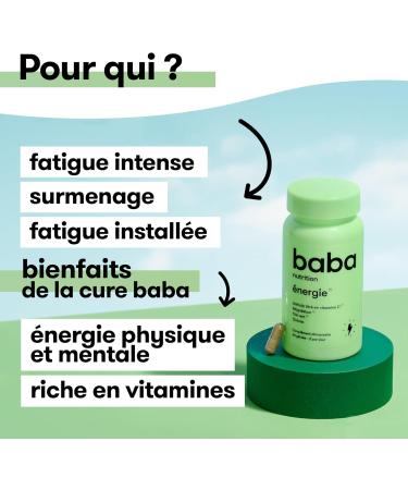 Baba Nutrition Energy Boost Dietary Supplement | Anti-Fatigue and Natural Immunity | Acerola (Natural Vitamin C) + Magnesium + Green Tea + Quinoa | 60 Capsules - Buy Online on GoSupps.com