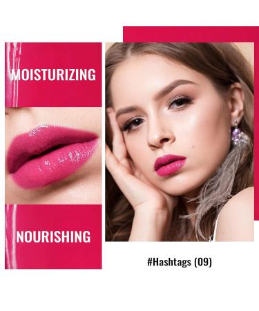 Oulac 2-in-1 Lipstick & Lip Balm - Juicy Shiny Lip Care for Smooth Hydrated Lips - Vegan Cool Toned Raspberry (09) - Perfect for Dry Cracked Lips - Buy Online on GoSupps.com