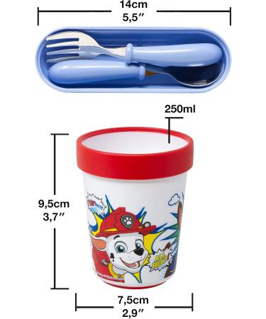 Paw Patrol Children's Tableware Set - Slipproof BPA-Free 5-Part Dish & Cutlery Set for Kids - Reusable Plates Bowls & Cups - Buy Online on GoSupps.com