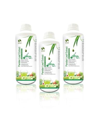 Vanilla of The East Natural Asian Gourmet Baking Ingredient Natural Flavor Natural Color Chlorophyll of Pandan Leaf Extract Concentrate for Bakery (1000g) 3 Bottle