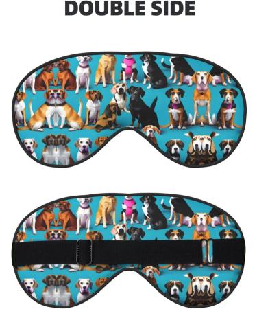 Many Beagle Patterns Unisex Sleep Mask | Double-Sided Eye Mask for Sound Sleep & Skin Care | Black - Buy Online on GoSupps.com