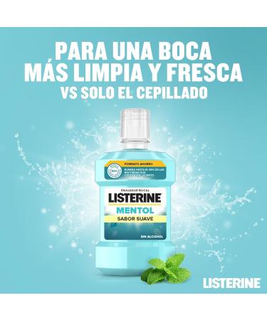  Listerine Listerine Menthol Mild Flavour (Pack of 2 x 1000 ml) Fluorine Cooling Mouthwash Alcohol-free Daily Use Mouthpiece Mouth El - Buy Online on GoSupps.com