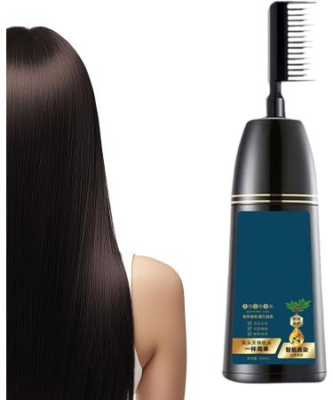 Teinture Capillaire Noire | Colorant Nourrissant 2 En 1 Avec Peigne Et Soin - Cr me Colorante Couvrance Longue Dur e pour Coll gues Amis Famille Jeunes Filles Grands-Parents - Buy Online on GoSupps.com