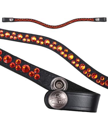 Buy Netproshop Leather Forehead Straps - Eldorado Wave Shape with Rhinestone for Bridle | COB/Full Size Black Flame Color - Buy Online on GoSupps.com