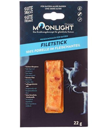 Moonlight Katzensnack Filet stick with trout grain-free 100% trout in the meat content Katzeneckerli with high acceptance exceptionally soft (22 g trout) trout (1 Pack)