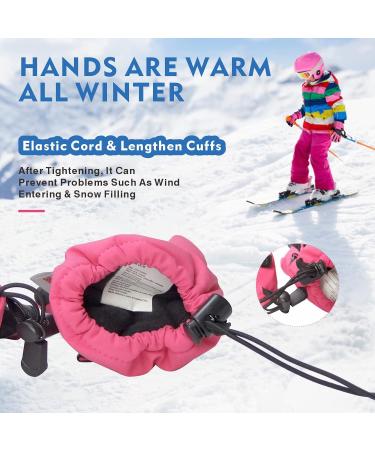 Buy BQA Waterproof Children Ski Gloves - Warm Tear-Resistant Snowboard Gloves for Girls - Extra Long Cuff Pink - Buy Online on GoSupps.com