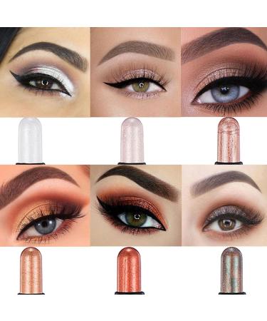 Eyeshadow Stick Makeup Set | 6 Colors Shimmer Glitter Pearl Eye-Shadow Stick Eyeshadow Crayon | Double End Eyeshadow Stick Highlighter Eye Liner Multi-Dimensional Eyes - Buy Online on GoSupps.com