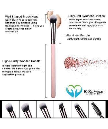 Pink Eye Makeup Brushes Set - 7 Essential Brushes for Eyeshadow, Blending, Crease, and Detailing - Buy Online on GoSupps.com