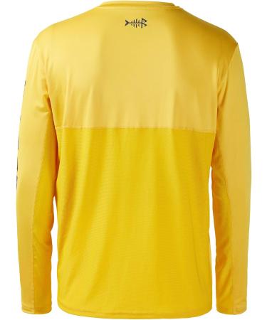 Shop Bassdash Fishing T-Shirt - UPF 50+ Long Sleeve Rashguard for Ultimate UV Sun Protection | XL Yellow/Dark Blue - Buy Online on GoSupps.com