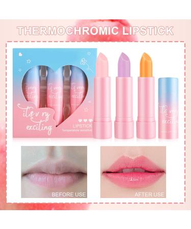 FEESHOW 3PCS Lip Gloss Set Color Changing Lip Balm Collection Moisturizing & Non-Sticky Makeup Gift for Women and Teen Girls Multicolor One Size One Size Multicolor - Buy Online on GoSupps.com