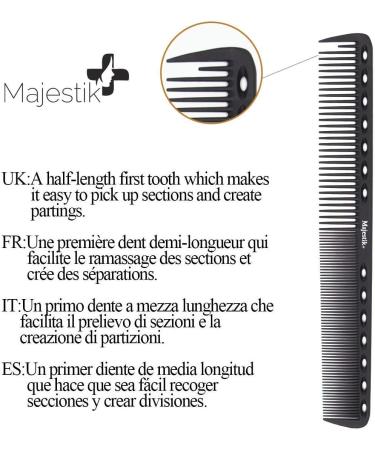 Professional Carbon Fibre Hairdressing Comb - Anti-Static, Heat Resistant, Black Color with Measuring Feature - Buy Online on GoSupps.com