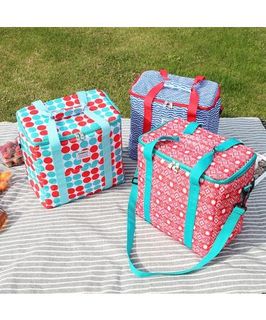 20L Oxford Cloth Waterproof Cooler Bag with Shoulder Strap Insulated Lunch Box Oxford Waterproof Cooler Bag Red - Buy Online on GoSupps.com