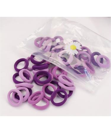 FEIFEI'S BOW 50 Multicolour Mini Hair Ponios Endless Elastics Bobbles Bands Women Girl kids Hair Bands Ponytail Holders (Purple) - Buy Online on GoSupps.com