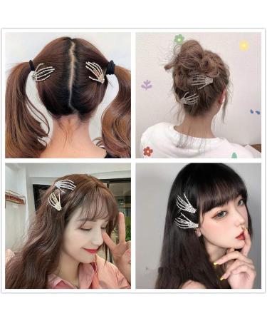 Halloween Costumes Hair Clips Accessories - Rhinestone Skeleton Hand Hair Clip Bone Hair Claws Barettes Pins Birthday Christmas Party CosplayGifts for Women Girls - Buy Online on GoSupps.com