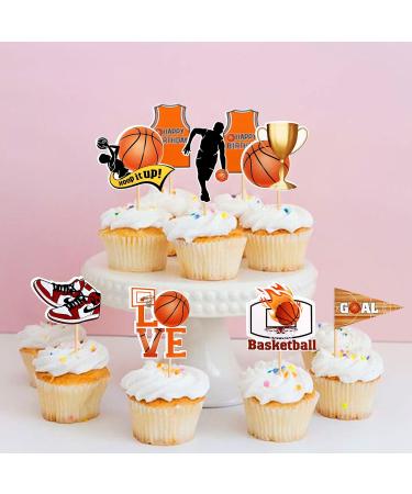 Ercadio 24 Pack NBA Star Basketball Cupcake Toppers Basketball Player Cupcake Picks Basketball Happy Birthday Cake Toppers for Sport Theme Baby Shower Birthday Party Cake Decoration Supplies Pattern-2 - Buy Online on GoSupps.com