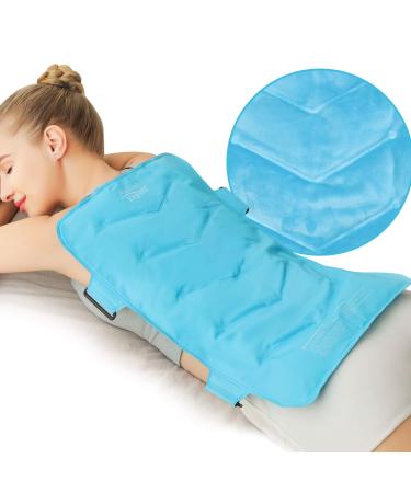 Relief Expert Extra Large Back Ice Pack (13”x21”) - Reusable Ice Wrap for Back Pain Relief- Cold Compress Therapy for Ice Pads for Injuries, Swelling, Bruises & Sprains, XXL Blue