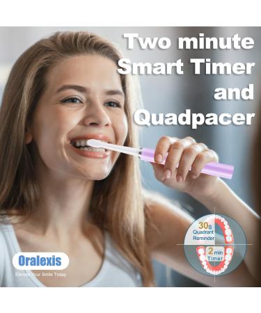 Electric Toothbrush for Adults & Kids - 8 Brush Heads Tongue Scraper 120-Day Battery 40000 VPM Sonic Cleaning - Purple Soft Travel Toothbrush - Buy Online on GoSupps.com
