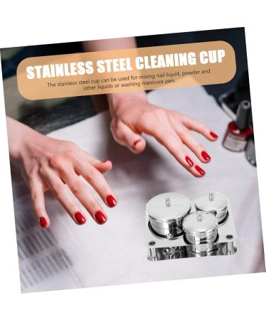 Cabilock 1 Set Nail Art Dish guasha Nail Tips Container Mini dappen Dish Nail Steel Bowl monomero Nail Holder Nail dappen Dish monomer Dish Bowl Stainless Steel Acrylic - Buy Online on GoSupps.com