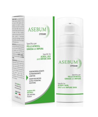 Asebum Cream | Anti-Acne Cream | Fights Acne Pimples Blackheads | Face Cream for Oily and Acneic Skin| Eliminates Sebum | Mattifying Effect | 95% Natural