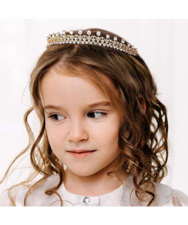AW BRIDAL Gold Princess Tiara for Women and Girls - Wedding Headband Hair Accessories - Buy Online on GoSupps.com