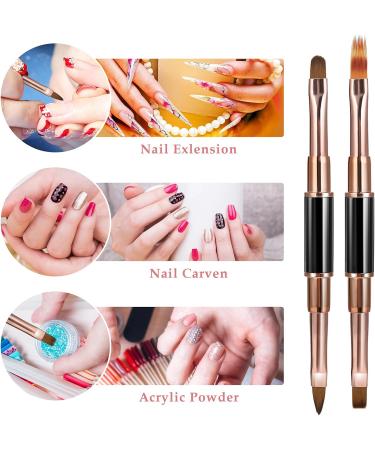 Lusofie 5Pcs Double-Ended Nail Art Brushes - Professional Acrylic Liner & Detail Brushes for Manicure, Nail Painting, and Design - Salon Quality Tools for Home DIY - Buy Online on GoSupps.com