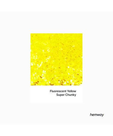 Hemway Premium Ultra Sparkle Glitter - Fluorescent Yellow Super Chunky Flake for Arts Cosmetics & Festivals - 100g / 3.5oz - Buy Online on GoSupps.com