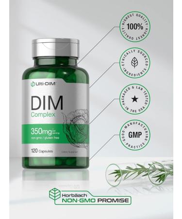 Horb ach DIM Supplement | 350mg Complex | for Women & Men | 120 Capsules | Diindolylmethane | with Broccoli & Kale | Non-GMO Gluten Free - Buy Online on GoSupps.com