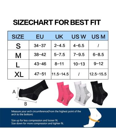 Shop 4 Pair Ankle Bandage Compression Socks for Plantar Fasciitis & Arthritis - Men's/Women's Supportive Stockings (Black & White Size 43-46) - Buy Online on GoSupps.com