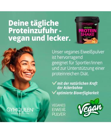 Buy Gymqueen Vegan Protein Hazelnut Cream 450g | Delicious Shake with 79g Protein | BCAA Added | International Shipping Available - Buy Online on GoSupps.com