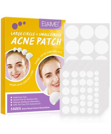 Dots for Spots Acne Patches Spot Treatment Stickers for Face and Body Hydrocolloid Dressing Cover - Effectively Calms & Relieves Acne Facial Care Circle Patches(8mm/10mm/12mm/14mm/25mm) Yellow