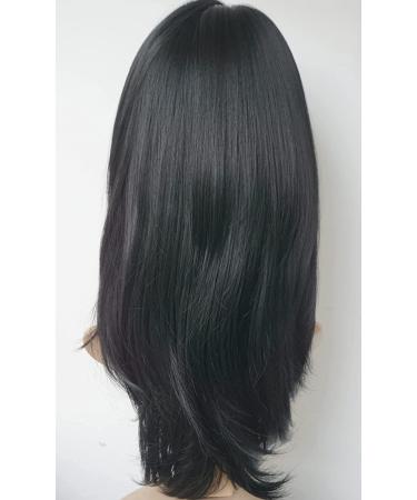 Long Layered Multicolor Shoulder-Length Wig - Synthetic Hair for Women (Black) - Buy Online on GoSupps.com