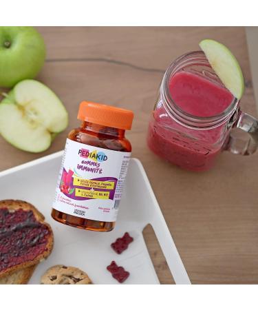 PEDIAKID - Immunity Gums - Natural Formula with Delicious Raspberry Aroma - Contributes to the Normal Functioning of the Immune System - Supports the Defenses of the Body - Pack of 2 Pill Boxes - Buy Online on GoSupps.com