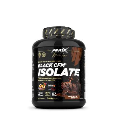 AMIX Amix | BLACK CFM ISOLATE Protein - Helps Maintain Muscle Mass - With Digestive Enzymes - Easy Digestion - Fast Absorption - Protein Powder - 2kg - Chocolate Cake Flavour