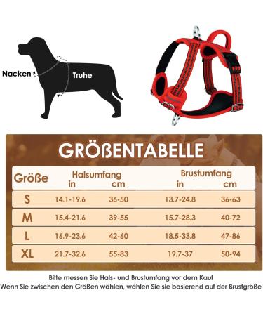 Buy Eyin Adjustable Dog Harness for Large Dogs - Breathable Reflective Padded with Handle for Training (Red L) - Neck 42-60cm Breast 47-86cm - Buy Online on GoSupps.com
