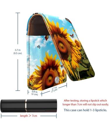 Travel Lipstick Organizer Case | Portable Makeup Bag with Mirror | Flower Butterflies Design | International Shipping Available - Buy Online on GoSupps.com