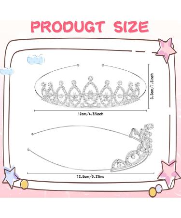 Otuuz 32-Piece Girls Crystal Tiara Crown Set - Rhinestone Headband for Wedding, Prom, Birthday Party - Silver Heart Crown - Hair Jewelry - Buy Online on GoSupps.com