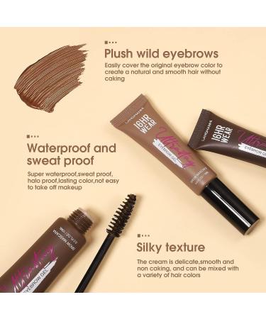 Eyebrow Gel Kit - Clear Brow Setting Gel + 4 Colors Mascara Cream | Waterproof & Long Lasting | Brow Glue Set for Perfect Eyebrow Color (5 Pcs) - Buy Online on GoSupps.com