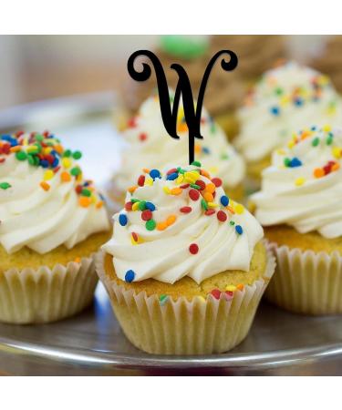 Letter W Cupcake Toppers Monogram Initial Last Name Botanical Wreath Funny For Wedding Engagement Party Decorations Reusable Personalized 26Letters Engagement Gifts 6PCS Style-8 - Buy Online on GoSupps.com