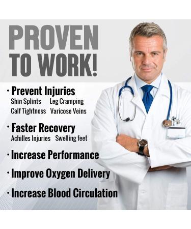 BLITZU 3 Pairs Calf Compression Sleeves Size L-XL for Men and Women - Orange, Black, White - Leg Support for Calf Pain & Shin Splints | Footless Compression Socks - Buy Online on GoSupps.com