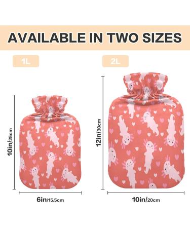 Cute Cartoon Axolotl Hot Water Bottle (1L) - Colorful Plush Cover for Kids & Adults - Winter Hand & Feet Warmer - Buy Online on GoSupps.com
