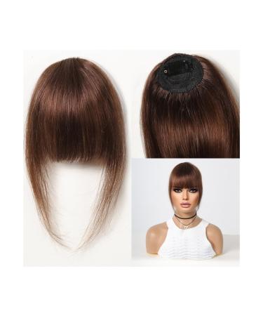 Bangs Hair Clip Human Hair Bangs Natural Black Brown French Bang Hair Clip in Bang Fringe with Temples Hairpiece for Women Clip on Air Bang Bangs Clip in Hair(Color:004-2_6 MONTHS) Blunt Bangs 004-2_6 MONTHS